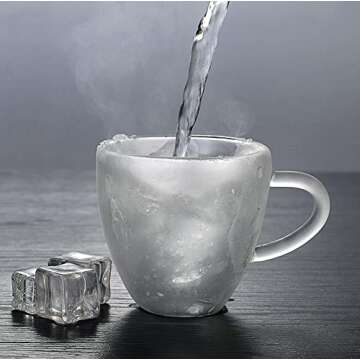 SMISME Drinking Heart Shaped Double Walled Insulated Glass Coffee Mugs or Tea Cups,2pack Borosilicate Glass Mug for Latte, Cappuccino with Good Grip Handle