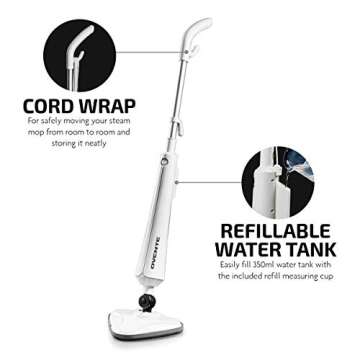 OVENTE Steam Mop Cleaner 1300W for Effective Cleaning