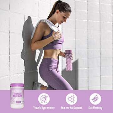 Vital Proteins Collagen Beauty Glow, Marine-Based Collagen Peptides Supplement - 10g of Collagen Per Serving - Hyaluronic Acid & Biotin & Vitamin C - Lavender Lemon 10.8oz