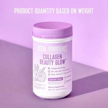 Vital Proteins Collagen Beauty Glow, Marine-Based Collagen Peptides Supplement - 10g of Collagen Per Serving - Hyaluronic Acid & Biotin & Vitamin C - Lavender Lemon 10.8oz