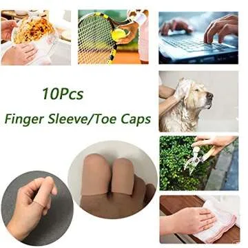 Gel Finger Protectors Finger Caps Silicone Fingertips Protection - Finger Cots Great for Trigger Finger, Finger Arthritis, Finger Cracking and Other Finger Pain Relief(Nude, Medium)
