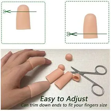 Gel Finger Protectors Finger Caps Silicone Fingertips Protection - Finger Cots Great for Trigger Finger, Finger Arthritis, Finger Cracking and Other Finger Pain Relief(Nude, Medium)