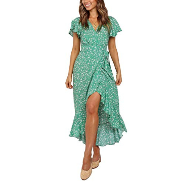Stunning ZESICA Floral Wrap V Neck Dress for Summer Events
