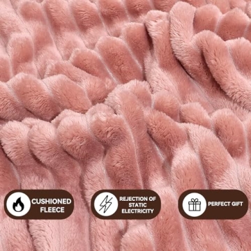 Cozy Pink Fleece Throw Blanket for All Seasons