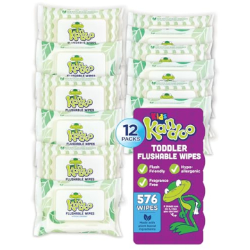 Kandoo Flushable Wipes - Gentle, Hypoallergenic Cleaning for Kids