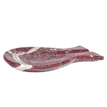 Luxury Handmade Red and White Marble Spoon Rest
