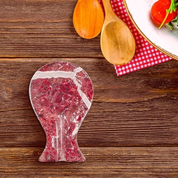 Luxury Handmade Red and White Marble Spoon Rest