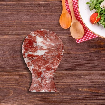 Luxury Handmade Red and White Marble Spoon Rest