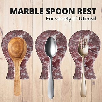 Luxury Handmade Red and White Marble Spoon Rest