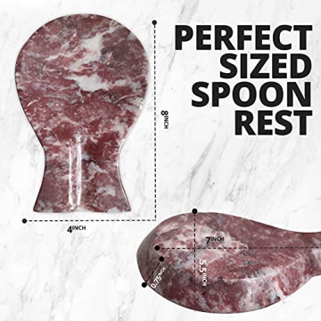 Luxury Handmade Red and White Marble Spoon Rest