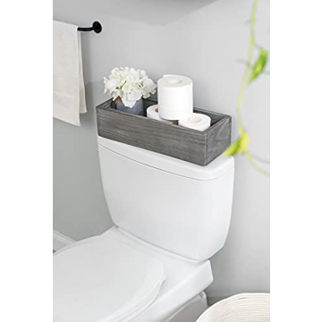 Mkono Rustic Bathroom Decor Box with Mason Jar and Flower