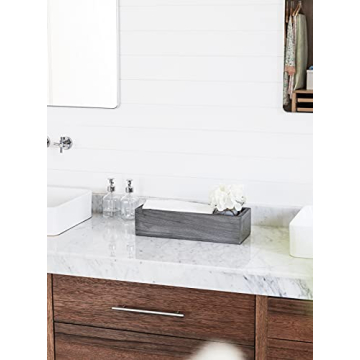 Mkono Rustic Bathroom Decor Box with Mason Jar and Flower