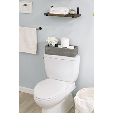 Mkono Rustic Bathroom Decor Box with Mason Jar and Flower