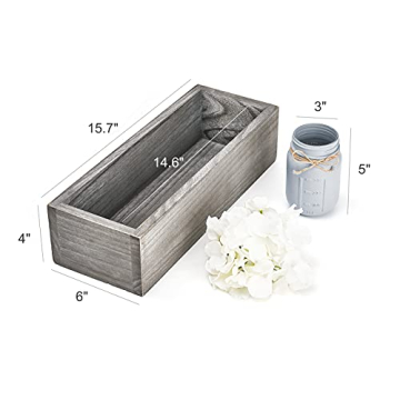 Mkono Rustic Bathroom Decor Box with Mason Jar and Flower