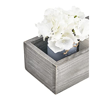 Mkono Rustic Bathroom Decor Box with Mason Jar and Flower