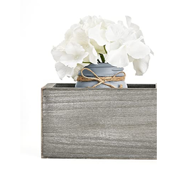 Mkono Rustic Bathroom Decor Box with Mason Jar and Flower