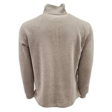 POLO RALPH LAUREN Mens Pullover Half Zip French Rib Cotton Sweater (X-Large, Beige Heather (Multi-Colored Pony))
