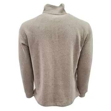 POLO RALPH LAUREN Mens Pullover Half Zip French Rib Cotton Sweater (X-Large, Beige Heather (Multi-Colored Pony))