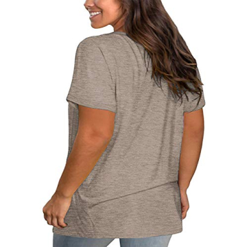 Plus Size Casual V Neck Tee Shirt for Summer