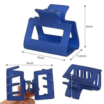 Molizummy 12 PCS Hair Clips, 2.4 Inch Hair Claw Clips for Thin Hair, Square Claw Clips Noslip Matte Hair Clips, Cute Small Hair Clips for Girls, Strong Hold Hair Clips for Women Thick Hair