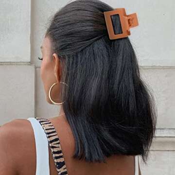 Molizummy 12 PCS Hair Clips, 2.4 Inch Hair Claw Clips for Thin Hair, Square Claw Clips Noslip Matte Hair Clips, Cute Small Hair Clips for Girls, Strong Hold Hair Clips for Women Thick Hair