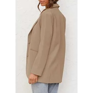 Women's Casual Blazers Long Sleeve Oversized Open Front Business Lapel Button Work Office Jackets