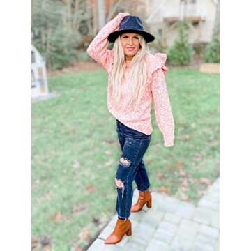 Lanzom Women Lady Classic Wool Fedora Hat Belt Buckle Wide Brim Panama Hat (Style A-Dark Grey, One Size)