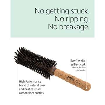 Ibiza Hair 65mm Boar Bristle Concave Brush - Ideal for All Hair Types