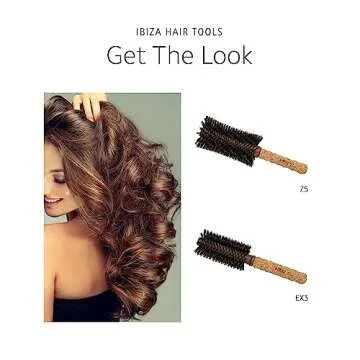 Ibiza Hair 65mm Boar Bristle Concave Brush - Ideal for All Hair Types