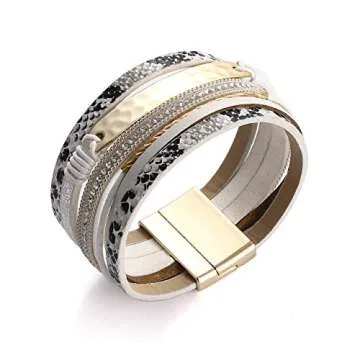 Stylish PHALIN Leather Wrap Bracelet for Women