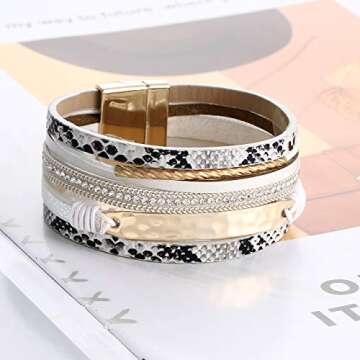 Stylish PHALIN Leather Wrap Bracelet for Women