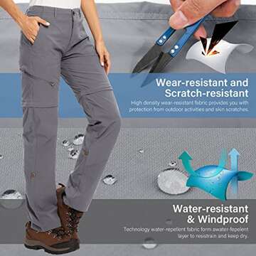 Convertible Women's Hiking Pants Quick Dry UPF 40 Capris