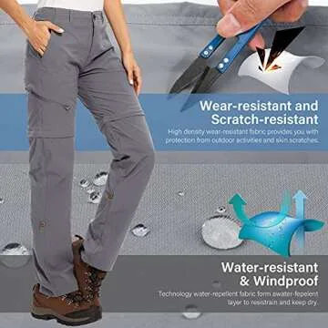 Convertible Women's Hiking Pants Quick Dry UPF 40 Capris