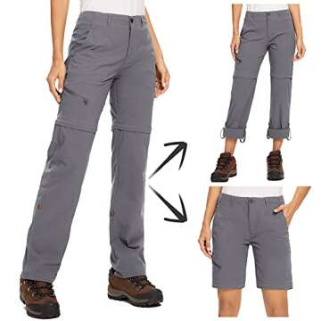Convertible Women's Hiking Pants Quick Dry UPF 40 Capris