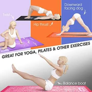 Yes4All Premium PVC Exercise Yoga Mat Printed Design – Printed Yoga Mat Thin Non Slip for Workout, Pilates – Yoga Floor Mat with Design (3mm, Paisley Punch Orange)