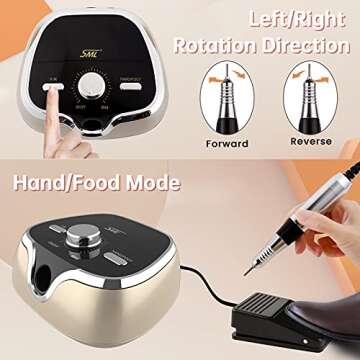 35000RPM Acrylic Nail Drill Machine, Professional E-File Drill Machine for Acrylic Nails, Electric N...