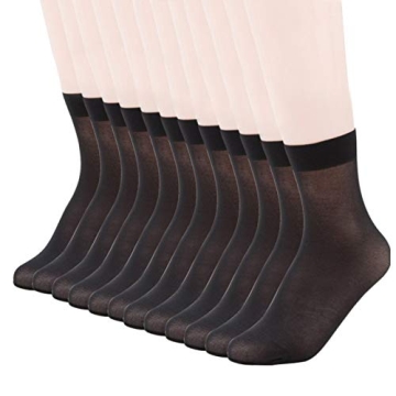 MANZI 12 Pairs Women's Ankle High Sheer Socks - Luxurious Comfort