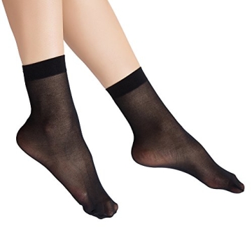 Elegant MANZI 12 Pairs Women's Ankle High Sheer Socks