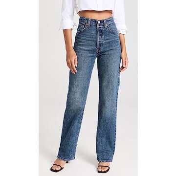 Levi's Women's Ribcage Full Length Jeans, Valley View, Blue, 31