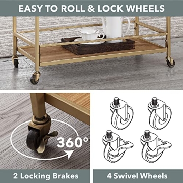 FirsTime & Co. Francesca Bar Cart - Mobile Stylish Mini Bar