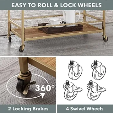 FirsTime & Co. Francesca Bar Cart - Mobile Stylish Mini Bar