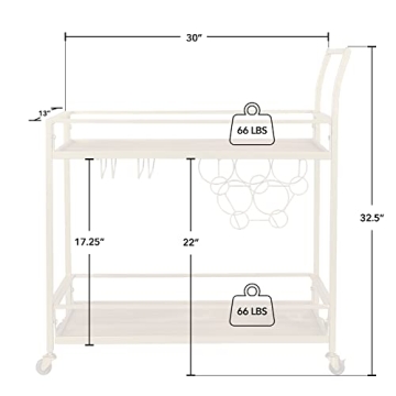 FirsTime & Co. Francesca Bar Cart - Mobile Stylish Mini Bar