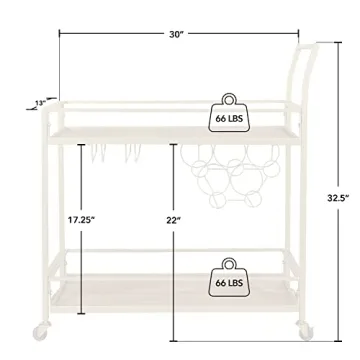 FirsTime & Co. Francesca Bar Cart - Mobile Stylish Mini Bar