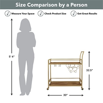 FirsTime & Co. Francesca Bar Cart - Mobile Stylish Mini Bar