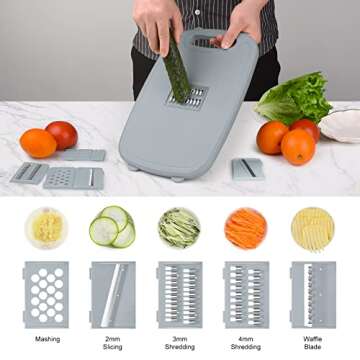 Gintan Camping Cutting Board, 9-in-1 Collapsible Chopping Board with Colander, Gifts for Campers Happy Camper,Camping Accessories for RV Campers (Gray)