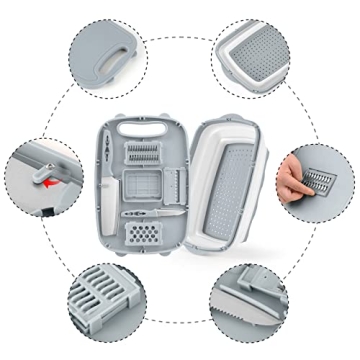 Gintan 9-in-1 Camping Cutting Board for Outdoor Cooking