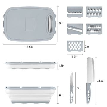 Gintan 9-in-1 Camping Cutting Board for Outdoor Cooking