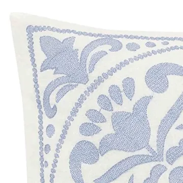 Laura Ashley Mila Throw Pillow, 18x18, Blue