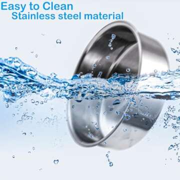 HERCOCCI Dog Crate Bowl, Removable Stainless Steel Pet Kennel Cage Hanging Food Bowls and Water Feeder Coop Cup Prevent Overflow for Puppy, Medium Dog, Cat, Rabbit, Ferret (2PCS)