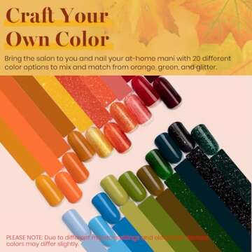 Beetles Gel Nail Polish Set 20 Colors Nail Gel Polish Blue Red Brown Black Yellow Orange Green Gel Nail Polish Kit with Glossy Matte Gel Top Base Coat Soak Off Uv Gel Nail Lamp Gift for Women